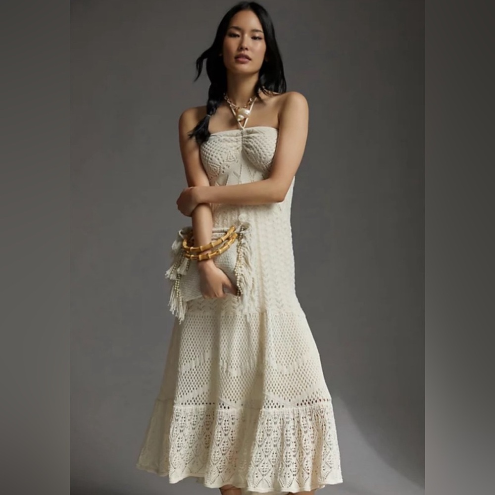 Farm x Anthropologie Crochet Maxi Dress NWT Size M